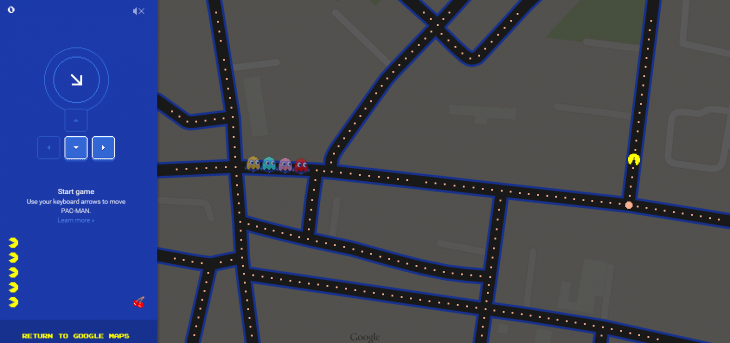 Google ฉลอง April fool’s day เปิดให้เล่นเกม Pac-Man บน Google Maps ได้ที่นี่