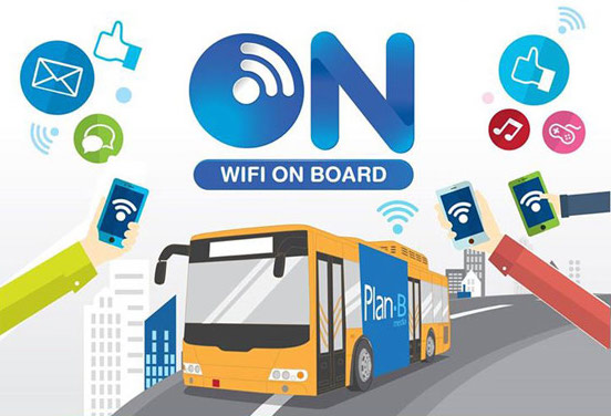 PLANB เจาะตลาดสื่อออนไลน์ให้บริการฟรี WiFi บนรถโดยสารประจำทางปรับอากาศกว่า 550 คันทั่วกรุงเทพฯ