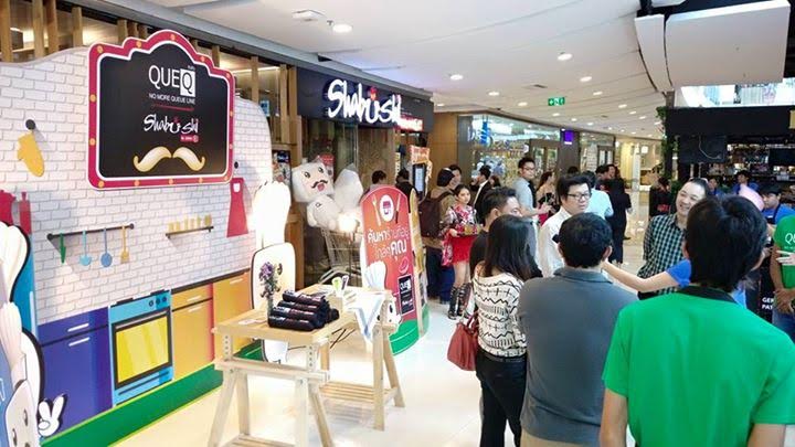 QueQ : No more queue line มิติใหม่แห่งการจองคิว วันที่ 29 ก.ค. 2558 ณ ร้าน Shabushi สาขา Central world