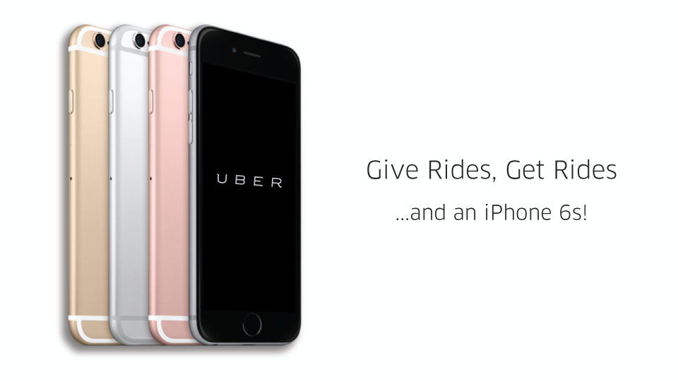 Uber จัดแคมเปญนั่ง Uber ฟรีแถมลุ้นรับ iPhone 6s ฟรี 3 รางวัลตั้งแต่วันนี้ถึง 12 ตุลาคม 2558
