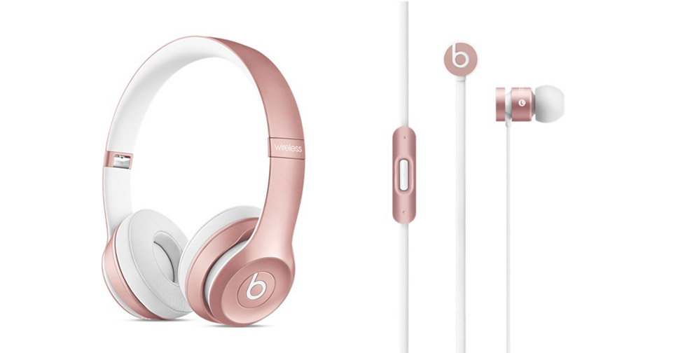 ฟรุ้งฟริ้งสุดๆ Apple วางจำหน่ายหูฟัง Beat Solo2 และ urBeats สี Rose Gold เข้าเซ็ทกับ iPhone 6s