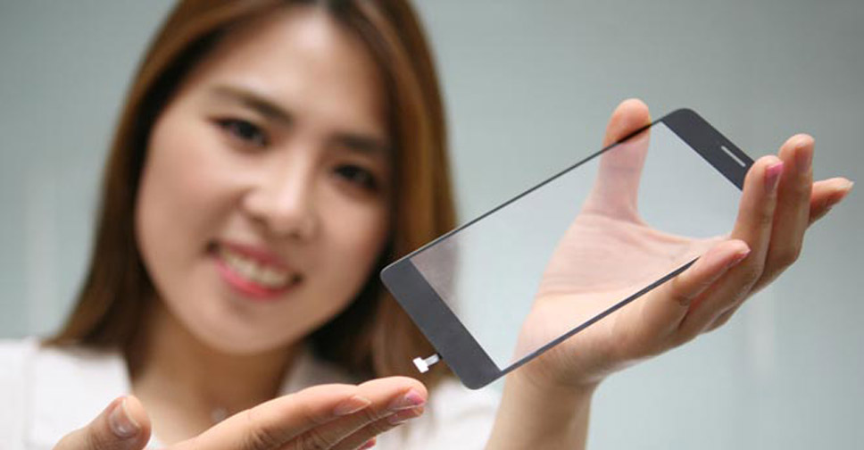 LG โชว์หน้าจอสมาร์ทโฟนรุ่นใหม่มีเซ็นเซอร์สแกนนิ้วมืออยู่ในกระจก