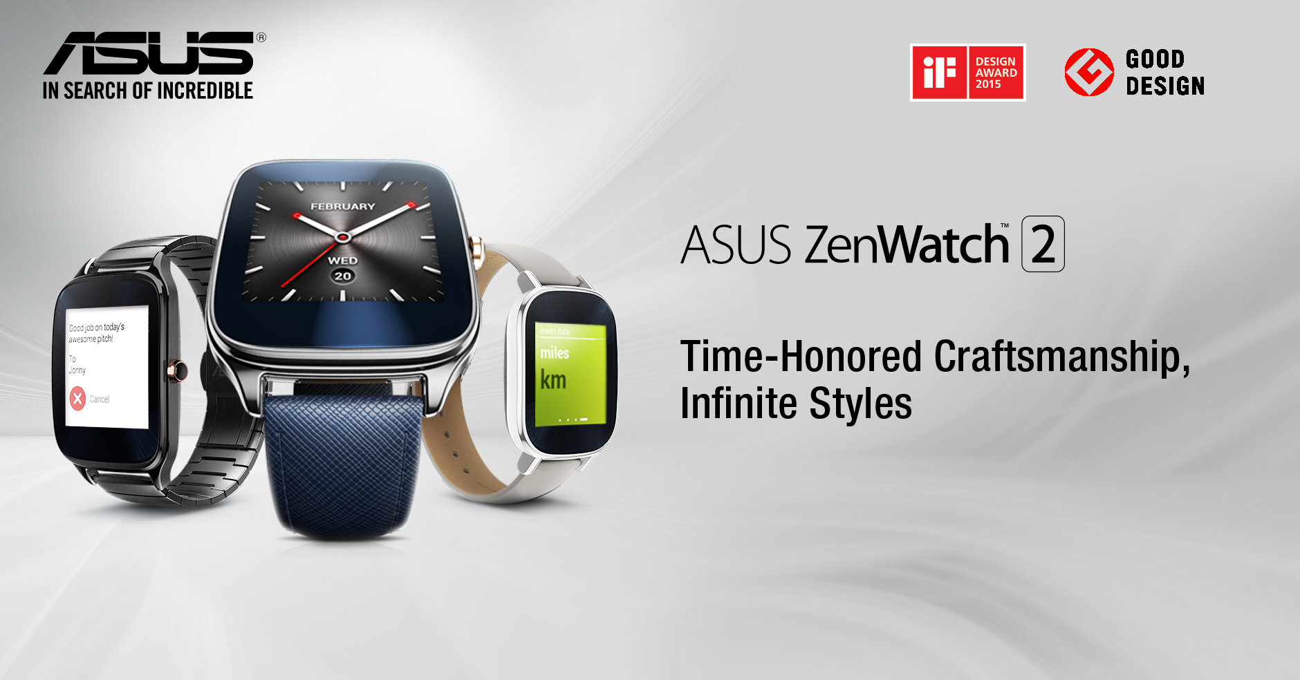 ASUS ZenWatch 2 สมาร์ทวอทช์ระดับพรีเมียมเริ่มต้นที่ 4,990 บาท วางจำหน่ายกลางเดือนนี้