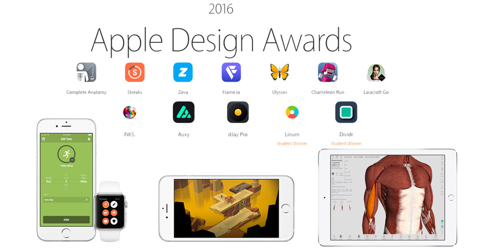 มาดูรายชื่อแอพและเกมสุดเจ๋ง ที่ขึ้นแท่นคว้ารางวัล Apple Design Awards 2016
