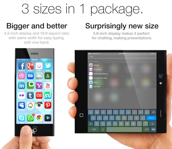 ชมภาพคอนเซป iPhone รุ่นใหม่จากสิทธิบัตรล่าสุด หน้าจอพับได้กางออกมาเป็น iPad