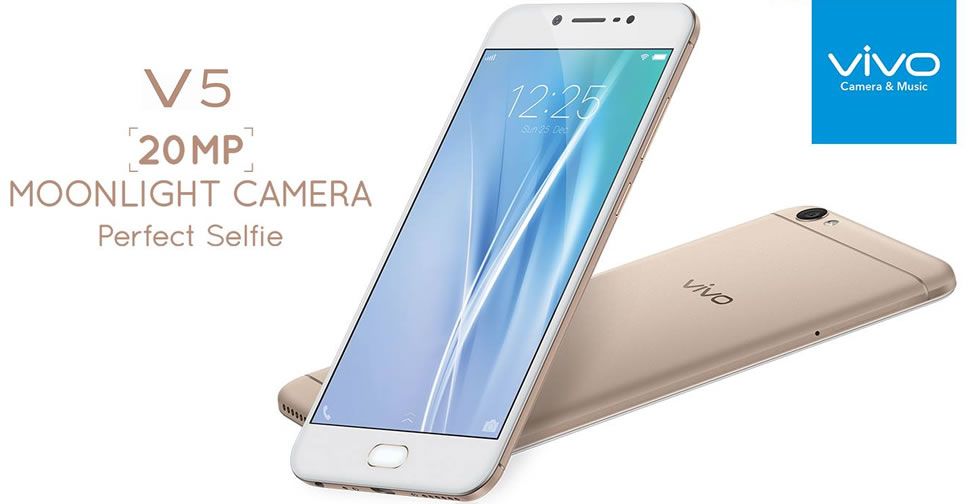 ทางการแล้ว Vivo V5 มาพร้อมกล้องเซลฟี่ 20 ล้านพิกเซล ความจำแรม 4GB จอเอชดี 5.5 นิ้ว ราคา 8,990 บาท
