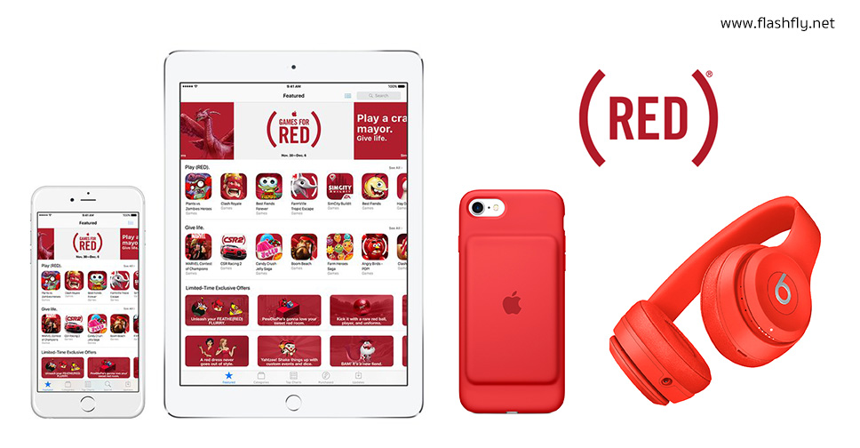 Apple เปลี่ยนโลโก้เป็นสีแดงรับวันเอดส์โลก เปิดตัวผลิตภัณฑ์ (RED) ใหม่ 4 ชิ้น ร่วมบริจาคผ่านทางเล่นเกมที่ชื่นชอบ