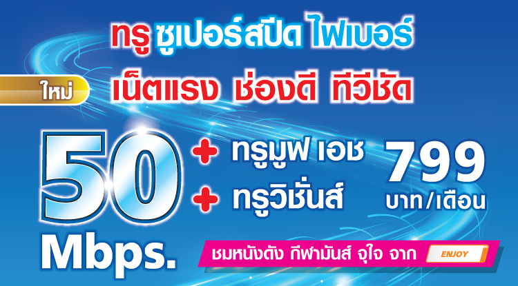 ตลาดไฟเบอร์อินเทอร์เน็ตร้อนแรง!! ทรูออนไลน์เปิดตัวความเร็วสูงสุด 1,000/100 Mbps ราคา 19,990 บาท