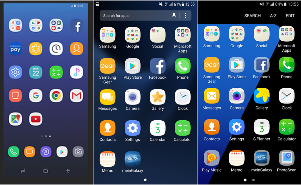 Left-to-right-Galaxy-S8-S7-on-Nougat-S7-on-Marshmallow
