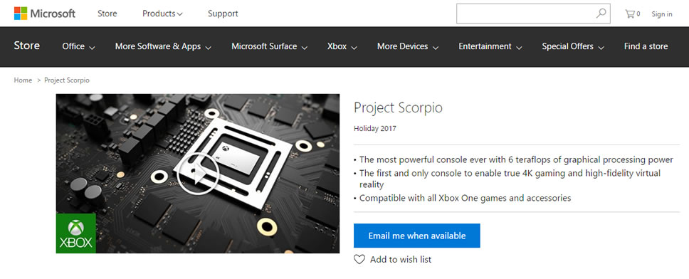 Project-Scorpio-product-page