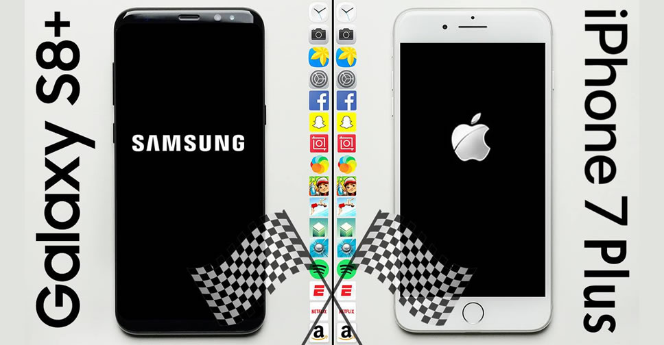 มวยถูกคู่!! Samsung Galaxy S8 Plus vs iPhone 7 Plus แข่งกันเปิดแอพ รุ่นไหนจะไวกว่ากัน?