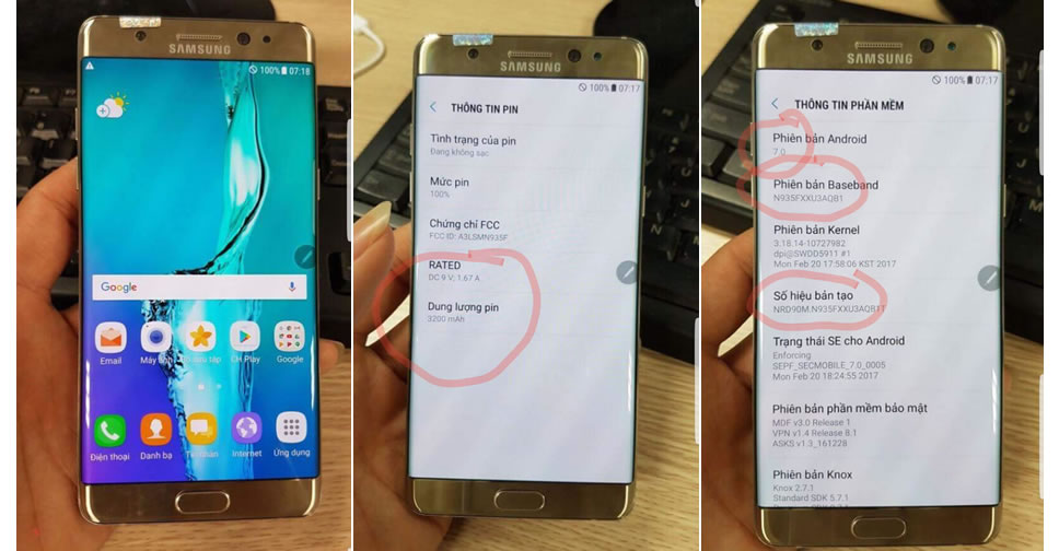 ยืนยัน!! Samsung Galaxy Note 7R ถูกลดความจุแบตเตอรี่ และมาพร้อม Android 7.0 Nougat
