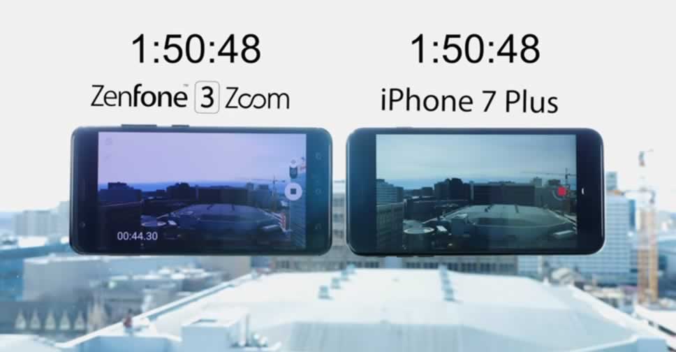 Asus จับสมาร์ทโฟน ZenFone 3 Zoom มาเปรียบเทียบกับ iPhone 7 Plus แต่วัดกันเรื่องแบตเตอรี่