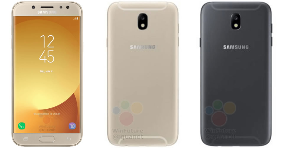 ภาพหลุด Samsung Galaxy J5 (2017) และ Galaxy J7 (2017) กล้องเซลฟี่ 13MP มีระบบสแกนลายนิ้วมือ