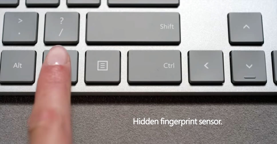 Microsoft แนะนำ Modern Keyboard with Fingerprint ID มาพร้อมเซ็นเซอร์สแกนลายนิ้วมือ