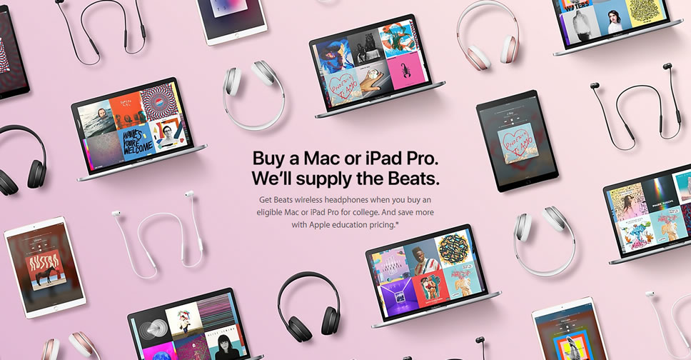Apple จัดโปรโมชั่น Back to School แจกหูฟัง Beats สำหรับลูกค้าที่ซื้อ Mac หรือ iPad Pro