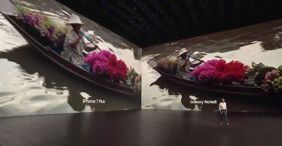 Samsung ประกาศบนเวที Galaxy Note 8 ถ่ายภาพ Portrait Mode ดีกว่า iPhone 7 Plus