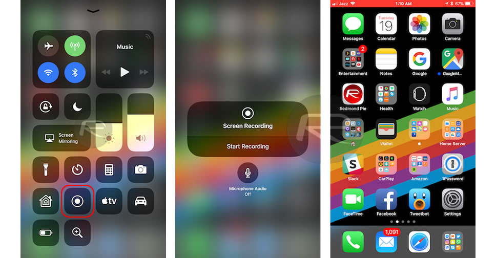 วิธีจับภาพหน้าจอ iPhone หรือ iPad เป็นวีดีโอด้วย iOS 11 โดยไม่ต้องลงแอพเพิ่ม