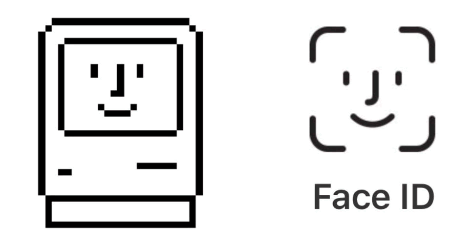 โลโก้ Face ID มีที่มาจากสัญลักษณ์ Happy Mac ที่อยู่ใน Macintosh ยุค 80s