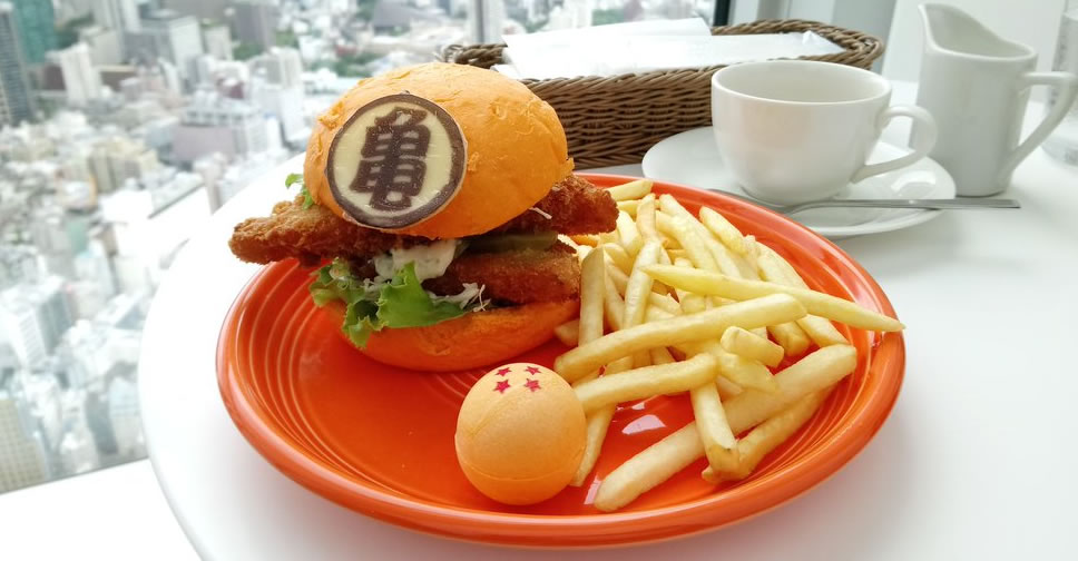 ร้านอาหารในญี่ปุ่นคิดเมนูเบอร์เกอร์ Dragon Ball เสิร์ฟพร้อมลูกแก้วมังกร และเฟรนช์ฟรายส์