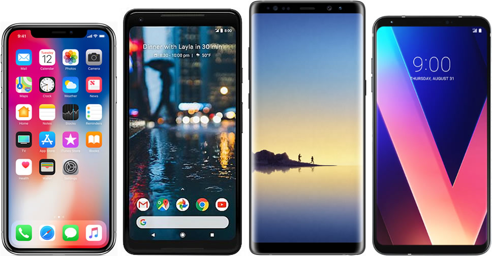 เปรียบเทียบสเปก iPhone X vs Pixel 2 XL vs Galaxy Note 8 vs LG V30 ถ้าต้องเลือกเพียง 1 จะซื้ออะไรดี?