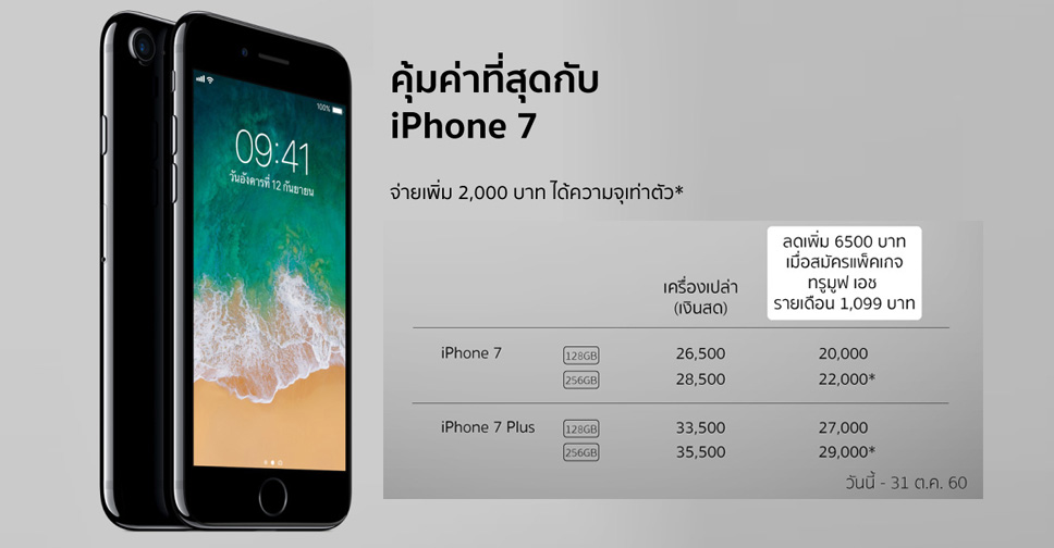 กลับมาอีกครั้งตามคำเรียกร้อง iPhone 7 และ iPhone 7 Plus จ่ายเพิ่ม 2,000 บาท ได้ความจุเท่าตัว ที่ Studio 7 ทั่วประเทศ