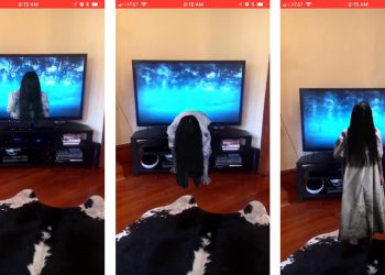 เป็นจริงแล้ว!! ซาดาโกะจาก The Ring คลานออกมาจากจอ TV เหมือนในหนัง (ชมคลิป)