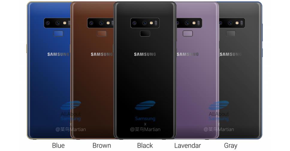 Samsung Galaxy Note 9 จะมีสีน้ำตาลให้เลือกด้วย และผลิตออกมาอย่างน้อย 5  เฉดสี – Flashfly Dot Net