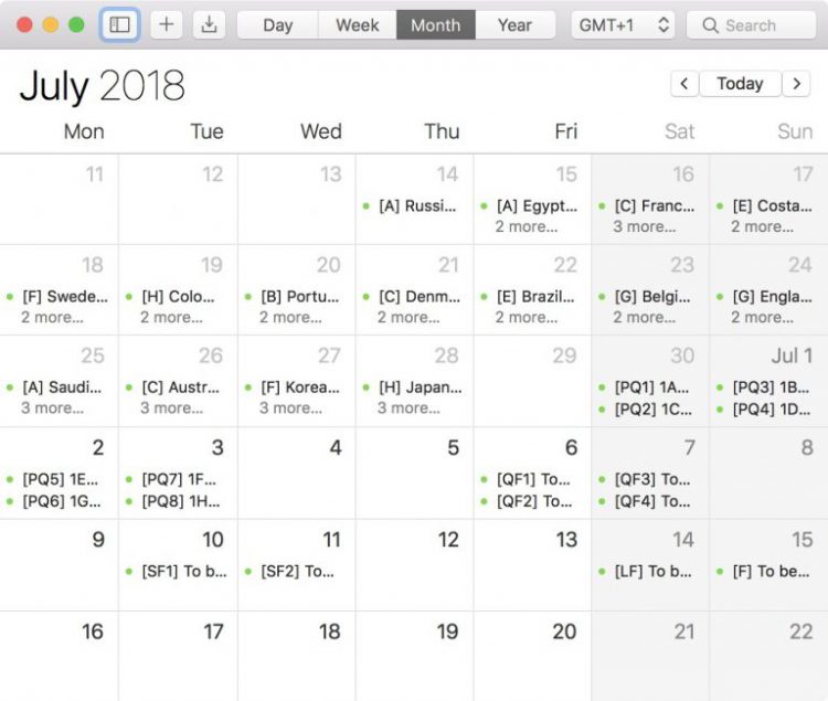 วิธีเพิ่มตารางการแข่งขันฟุตบอลโลก World Cup 2018 ลงในปฏิทิน สำหรับอุปกรณ์ Mac และ iOS