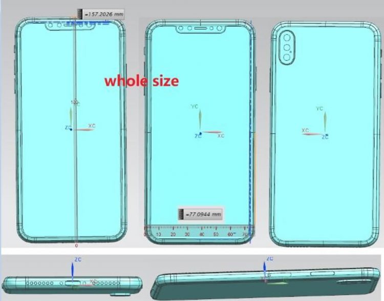 เผยภาพแผนผังดีไซน์ iPhone X Plus (รุ่น 6.5 นิ้ว) ยืนยันใช้ระบบกล้อง Triple Lens