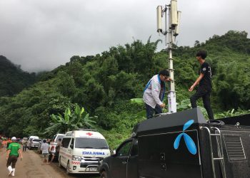 dtac ส่งรถโมบายล์สมทบ เพื่อขยายสัญญาณบริเวณ #ถ้ำหลวง เชียงราย