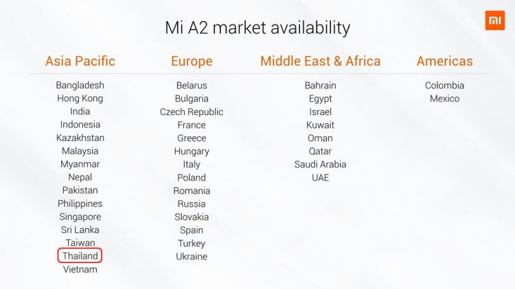 Xiaomi เปิดตัว Mi A2 และ Mi A2 Lite สมาร์ทโฟน Android One เข้าไทยทั้ง 2 รุ่น เริ่มต้นราว 6,990 บาท