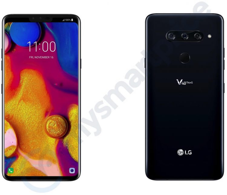 ภาพหลุด LG V40 ThinQ มาพร้อมกล้อง Triple Camera หน้าจอมีรอยบาก ขอบจอบางเฉียบ