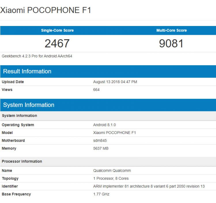 Xiaomi Pocophone F1 ทำคะแนนบน Geekbench สูงกว่าเรือธงทุกรุ่น พร้อมชมคลิปแกะกล่อง
