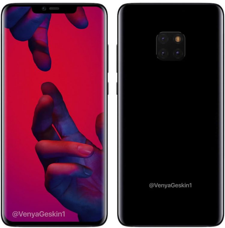 ชมภาพเรนเดอร์ Huawei Mate 20 และ 20 Pro รอยบากแตกต่างกัน แต่ทั้งคู่จะใช้กล้อง Triple Lens