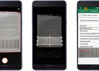 Microsoft Excel บน Android สามารถแปลงตารางบนแผ่นกระดาษ เป็นแผ่นงานในสมาร์ทโฟน