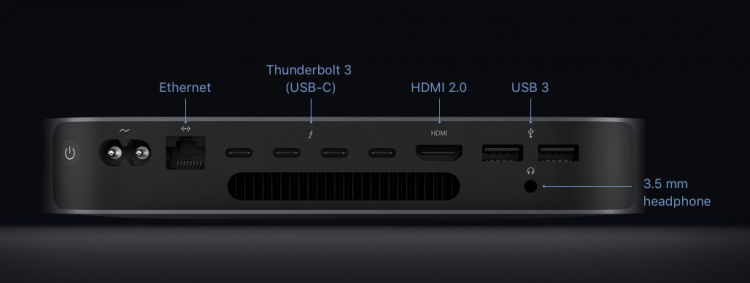 Mac mini ใหม่อัดแน่นไปด้วยส่วนประกอบอันทรงพลัง ประสิทธิภาพมากกว่าเดิม 6 เท่า โปรเซสเซอร์ 6-Core หน่วยความจำสูงสุด 64GB และอุปกรณ์จัดเก็บข้อมูลแบบแฟลช