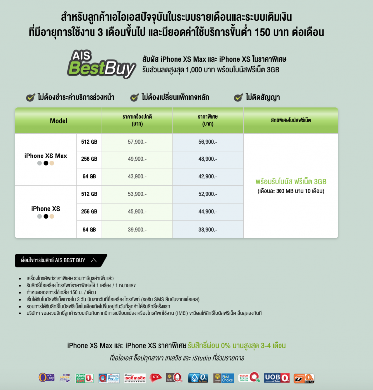 ที่สุดของการรอคอย AIS เปิดจอง iPhone XS Max, iPhone XS และ iPhone XR แล้ววันนี้ พร้อมข้อเสนอสุดพิเศษลดสูงสุด 7,700 บาท บนเครือข่าย  AIS เร็วสุด แรงสุด