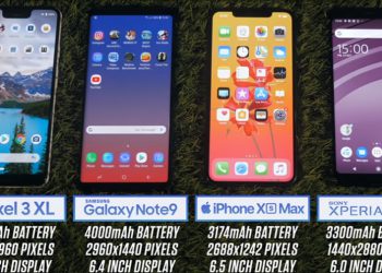 iPhone XS Max แบตเตอรี่อึดที่สุด จากการเปรียบเทียบกับ Pixel 3 XL, Galaxy Note 9 และ Xperia XZ3