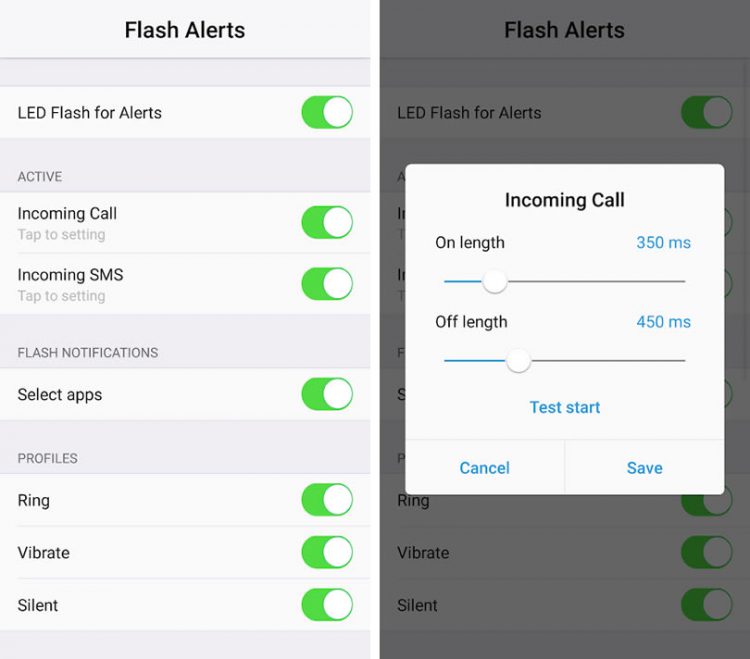 วิธีตั้งค่าแฟลช ให้กระพริบเมื่อมีสายเรียกเข้า ได้รับข้อความหรือการแจ้งเตือน สำหรับ Android