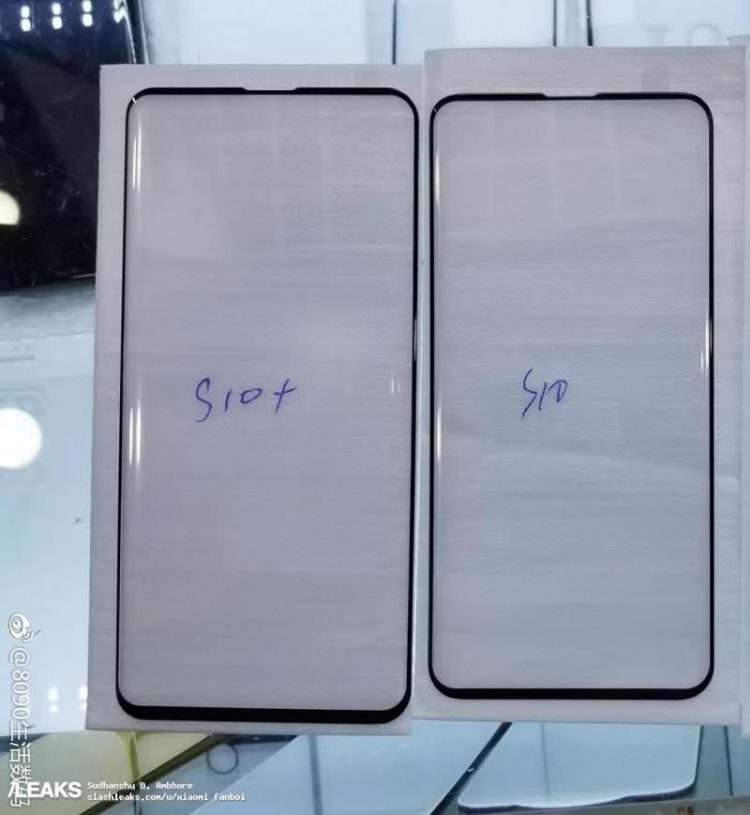 ภาพหลุด Screen Protector สำหรับ Huawei P30 Pro วางคู่กับ Screen Protector ของ Samsung Galaxy S10