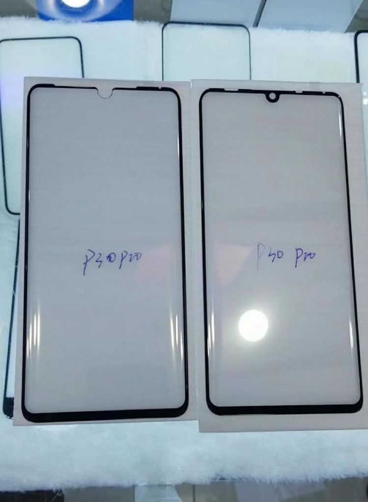 ภาพหลุด Screen Protector สำหรับ Huawei P30 Pro วางคู่กับ Screen Protector ของ Samsung Galaxy S10
