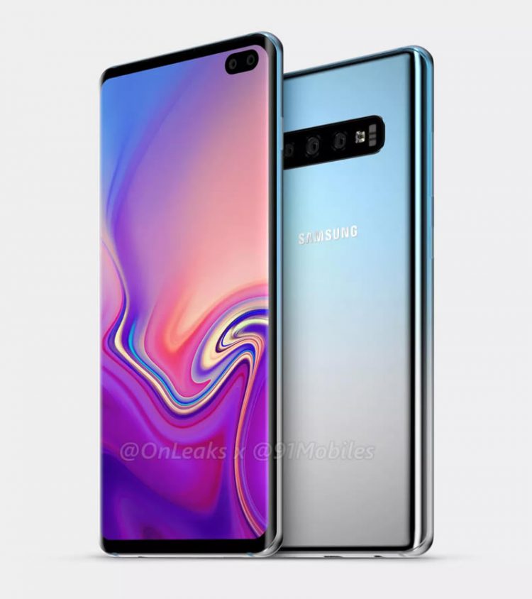 ชมภาพเรนเดอร์ Samsung Galaxy S10 Plus ฝังกล้องคู่เซลฟี่ไว้บนจอแสดงผล มาพร้อมกล้องหลัง 3 ตัว (มีคลิป!!)