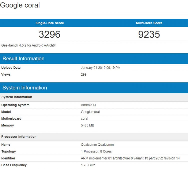 เผยข้อมูล Google Coral ใช้ชิป Snapdragon 855 รันบน Android Q รุ่นใหม่ล่าสุด คาดอาจเป็น Pixel 4