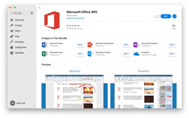 Office 365 พร้อมให้ดาวน์โหลดจาก Mac App Store เป็นครั้งแรก รองรับการใช้งานกล้อง iPhone,Touch Bar และ Dark Mode