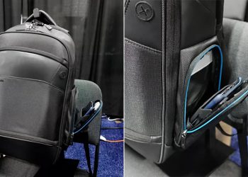 Targus Mobile VIP+ กระเป๋า Backpack ติดตั้งอุปกรณ์ชาร์จแบตเตอรี่แบบไร้สายไว้ภายใน ราคาราว 6,350 บาท