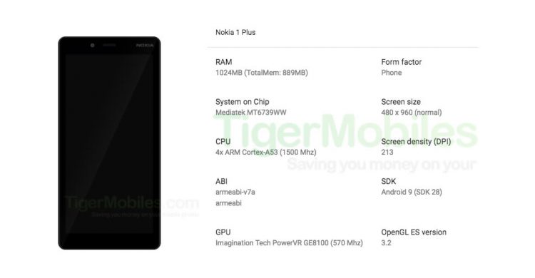Nokia 1 Plus ถูกแชร์ภาพหลุดและสเปกออกมาแล้ว มาพร้อม Android Pie คาดเปิดตัวที่งาน MWC 2019