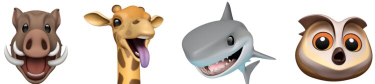 Apple ปล่อย iOS 12.2 Beta 2 มาพร้อม Animoji ใหม่ 4 แบบได้แก่ ยีราฟ, ฉลาม, นกฮูก และหมูป่า