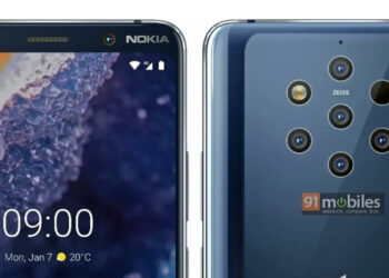 Nokia 9 PureView ถูกปล่อยภาพเรนเดอร์ทางการออกมาแล้ว มาพร้มกล้องหลัง 5 ตัว สแกนนิ้วบนจอ