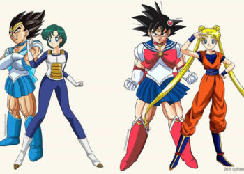 จะเป็นอย่างไร เมื่อตัวละครดังจากอนิเมะชื่อดัง Dragon Ball และ Sailor Moon สลับชุดกันใส่